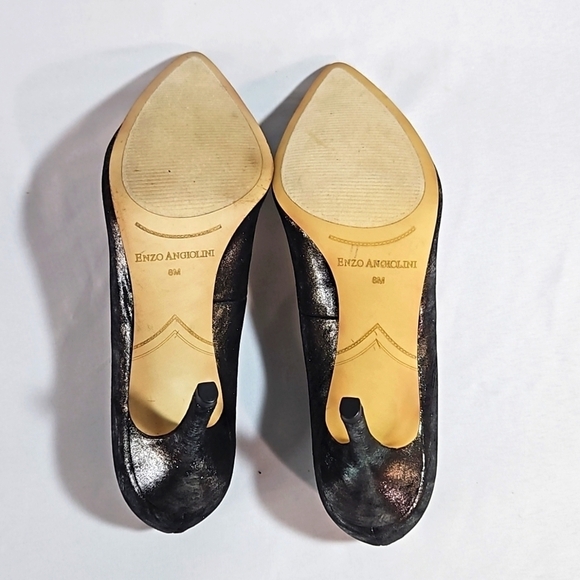 Enzo Angiolini Black/Gray Micro Suede Sz 8 Heels - Picture 7 of 8